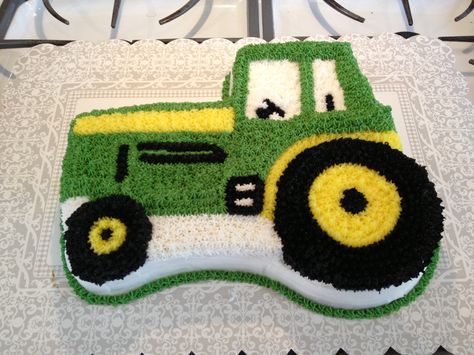 Tractor cake Tractor Birthday Party Food, Red Tractor Birthday, Tractor Birthday Cakes, Construction Birthday Cake, Toddler Birthday Cakes, Tractor Cake, Tractor Birthday Party, 2 Birthday Cake, Tractor Birthday