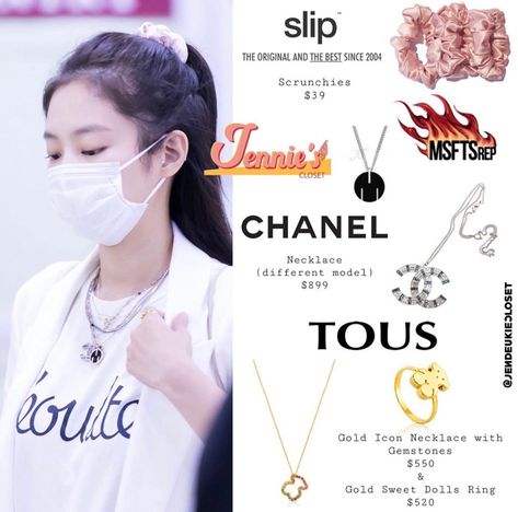 Jennie Kim Fashion Style, Jennie Kim Fashion, Beaded Necklace Outfit, Chanel Necklace, Bar Gifts, Korean Girl Fashion, Pink Style, Jennie Kim, Hey Girl