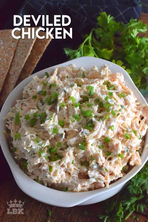 Deviled Chicken - Lord Byron's Kitchen Canned Chicken Sandwich Recipes, Chicken Breast Appetizers, Canned Chicken Salad, Deviled Chicken, Chicken With Zucchini, Turkey Meals, Eid Recipes, Moms Recipes, Chicken Salad Sandwich Recipe