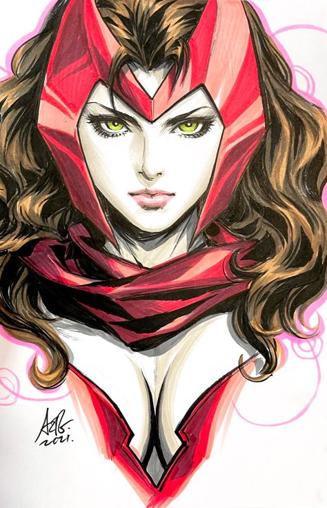 Scarlet Witch by Artgerm | Stanley Lau * Stanley Lau, Stanley Artgerm, Marvel Characters Art, Scarlet Witch Marvel, Marvel Comic Character, Comics Girls, Marvel Comics Art, Marvel Women, Witch Art