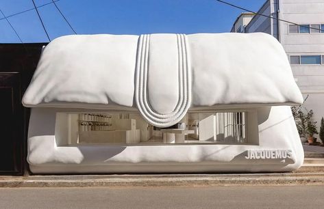 Jacquemus' Seoul pop-up is inspired by its puffy Bambimou bag - The Spaces Futuristic Library, Fragrance Store, Minimalist Shopping, White Cafe, Seoul Fashion, Paris Shopping, Pop Up Store, Classic Italian, Street Fashion