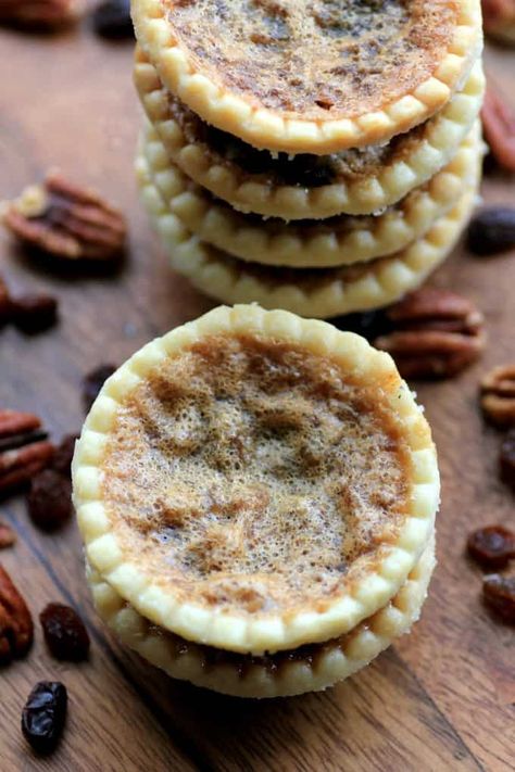 Easy Butter Tarts - A Canadian favorite - Noshing With the Nolands Easy Butter Tarts, Delmonico Potatoes, Thanksgiving Casseroles, Frozen Tart Shells, Brunch Casseroles, Copycat Cinnabon, Butter Tart Squares, Canadian Butter Tarts, Fruitcake Cookies