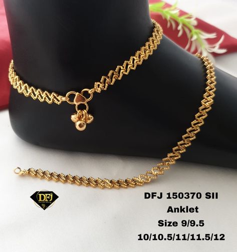 Gold Anklet For Baby Girl, Gold Anklet Designs, Gold Payal, Anklet Design, Fashion Jewelry Necklaces Gold, Jewelry Necklace Simple, Rajputi Jewellery, Anklet Designs, Jewelry Designing