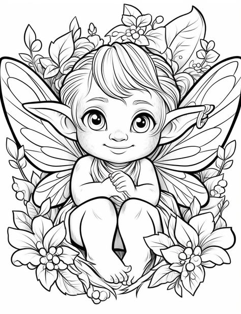 Coloring Books For Kids, Coloring Books For Adults, Adults Coloring, Kids Coloring Pages, Books For Adults, Detailed Coloring Pages, Free Adult Coloring Pages, Fairy Coloring Pages, Fairy Coloring