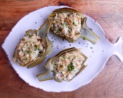 Crab Stuffed Artichokes, Stuffed Artichokes, Crab Stuffed, Artichoke Recipes, Crab Meat, Shredded Mozzarella, Grated Parmesan Cheese, Mozzarella Cheese, Bread Crumbs