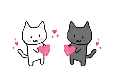 Kitties In Love, Doodle Design, Cat Doodle, Reference Sheet, Draw Anime, Anime Character Design, Anime Character, Cute Cats, In Love