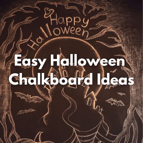 9 Easy Halloween Chalkboard Ideas For Sustainable Halloween Decor - Sustain Life Journal Diy Halloween Chalkboard Sign, Chalk Art Halloween Ideas, Halloween Chalkboard Art Diy, Black Poster Ideas, Trick Or Treat Chalkboard Ideas, Fall Chalkboard Art Diy Easy, Halloween Mural Ideas, Halloween Chalkboard Ideas Chalk Art, Halloween Chalk Art Easy