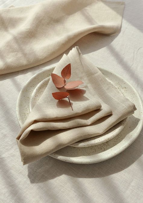 Beige linen napkin set of 4, 6, 10, washed cloth napkins, handmade table linen Linen Tablecloths, Linen Curtain Panels, Table Setting Inspiration, Linen Drapes, Organic Forms, Unique Vases, Handmade Table, European Linens, Linen Pillow Cases