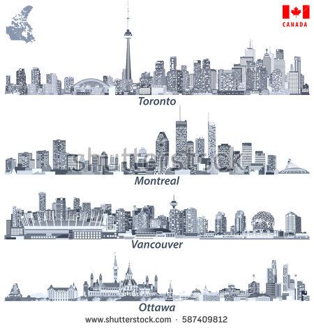 Toronto Tattoo, Vancouver Drawing, Toronto Skyline Drawing, Vancouver Illustration, Toronto Illustration, Vancouver Canada Skyline, Montreal Skyline, All Animals Photos, Toronto Skyline Silhouette