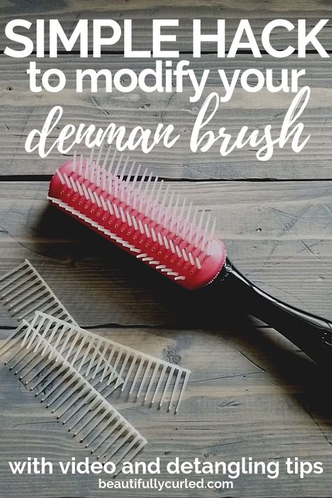 Denman Brush Before And After, Denman Brush Wavy Hair, Denman Brush Curls, Curly Tips, Detangling Natural Hair, Denman Brush, Hair Doos, Matted Hair, Biracial Hair