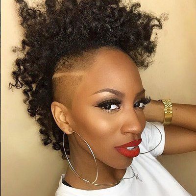 Cute and Curly Mohawks Short Hair Mohawk, Curly Mohawk Hairstyles, Mohawk Hairstyles For Women, Short Mohawk, Hipster Haircut, Curly Mohawk, Mohawk Styles, Natural Hair Twist Out, Hipster Hairstyles