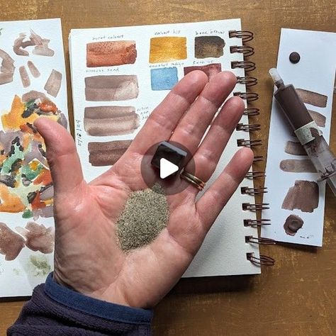 Jodi Gear on Instagram: "New YouTube video (which I'm posting here too) Making paint from sand (the sand leftover after I take out the magnetite). As long as the sand is close in hardness to the mulling glass, I can grind it up. This sand makes a really nice violet brown ochre. Some of my rock pigments, and this sand pigment can look a little pale/chalky when make them with the regular watercolor medium recipe- I can make the color darker (and less chalky) if I add more gum arabic to the mix." Making Paint, Medium Recipe, Violet Brown, Colored Sand, Natural Dyeing, Gum Arabic, My Rock, Sand Color, The Sand