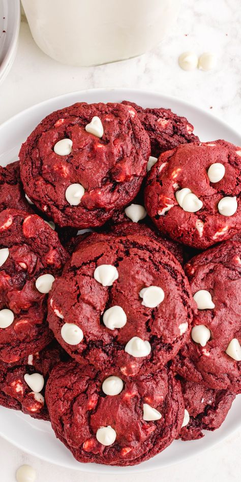 Red Velvet Cookies Aesthetic, Red Velvet Cookie Recipe, Soft Cookie Recipe, Book Journals, Velvet Cookies, Lemon Sugar Cookies, Spaceships And Laser Beams, Red Velvet Cookies, Carbonara Recipe