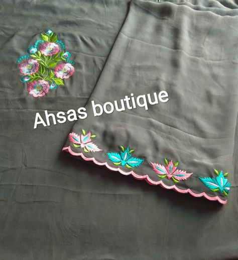 Machine Work On Suits, Kadhai Designs For Suits, Embroidery Suits Design Machine, Machine Work Suits, Machine Work Embroidery On Suits, New Machine Embroidery Designs For Suits, Machine Embroidery Designs For Blouses, Embroidery Patterns Flowers, Embroidery Design Flower