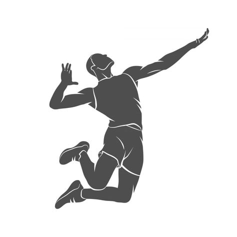 Silhouette volleyball player jumping on a white background. Vector illustration. Pink Volleyball Wallpaper, Volleyball Drawing, Pink Volleyball, Volleyball Images, Volleyball Wallpaper, Ball Drawing, Volleyball Pictures, Volleyball Player, Beauty Art Drawings