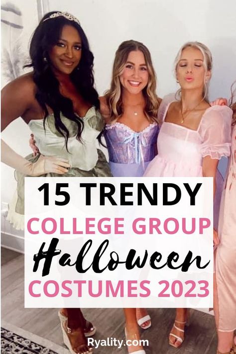 Omg this is the CUTEST list of group halloween costumes I've seen for this year. So many trendy ideas Hot Group Halloween Costumes, Best Friend Halloween Costumes College, College Costumes, College Halloween Costumes, Cute Group Halloween Costumes, Best Friend Halloween Costumes, Halloween Costumes College Girls, College Halloween, Girls Unique