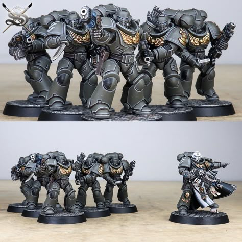 Space Marine Paint Schemes, Warhammer 40k Space Wolves, Marine Paint, Adeptus Custodes, No Quarter, Miniature Gaming, Warhammer Figures, Warhammer Paint, Marine Colors