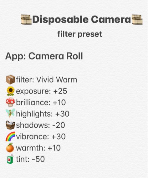 Poloroid Camera Roll Filter, Presets Camera Roll, Apple Photo Editing Filters, Iphone Presets Camera Roll, Disposable Camera Filter, Camera Roll Aesthetic, Presets For Iphone, How To Make Photo, Vsco Filter Instagram