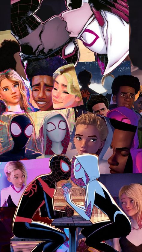 Gwen Stacy Ghost Spider Comics, Gwen From Spiderverse, Spider Man And Gwen Stacy, Spider Man And Spider Girl, Miles Morales And Gwen Stacy Wallpaper, Gwen Stacy Across The Spiderverse, Miles Morales Gwen Stacy, Spiderman Gwen, Miles And Gwen