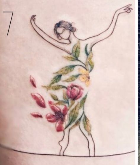 Dancer Tattoo Ideas, Dancer Tattoo, Dance Tattoo, Flowers Tattoo, Flower Tattoos, Flower Tattoo, Tatting, Tattoo Ideas, Piercings