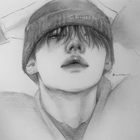 Real People Drawings, Yeonjun Drawing Pencil, Yeonjun Sketch, Yeonjun Drawing, Txt Drawings, Paz Hippie, Animation Art Sketches, Kpop Drawings, Art Wallpaper Iphone