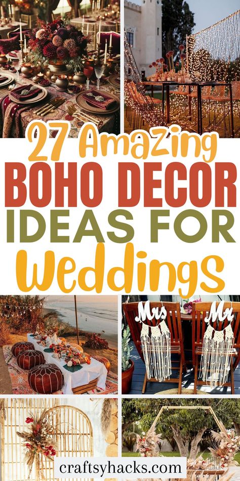 Dive into boho wedding decor with our stunning display of boho styling ideas perfect for any season. Our ideas showcase how to incorporate earthy elements, vibrant textiles, and eclectic accessories into your wedding themes. Boho Party Decorations Bohemian, Boho Wedding Tables, Boho Wedding Decor Ideas, Backyard Boho Wedding, Bohemian Party Decorations, Bohemian Wedding Decor, Boho Backyard Wedding, Elegant Boho Wedding, Boho Outdoor Wedding