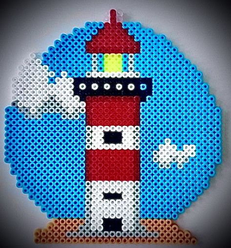 Perler Bead Ornaments Pattern, Easy Perler Bead Patterns, Nautical Crafts, Graph Paper Drawings, Easy Perler Beads Ideas, Perler Bead Templates, Diy Perler Bead Crafts, Hama Beads Patterns, Melty Beads