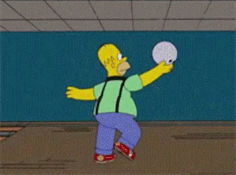 Strike GIF - HomeSimpson TheSimpsons Bowling - Discover & Share GIFs Simpsons Funny, Broken Leg, Smiles And Laughs, Perfect Home, The Simpsons, Drawing Inspiration, Bart Simpson, Bowling, Animated Gif