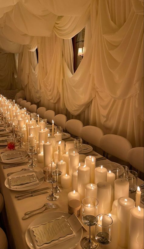 21 Dinner, Birthday Plans, White Drapery, Candlelight Dinner, Candle Wedding Decor, Birthday Dinner Party, Forever Mine, Luxury Wedding Decor, Birthday Party Theme Decorations