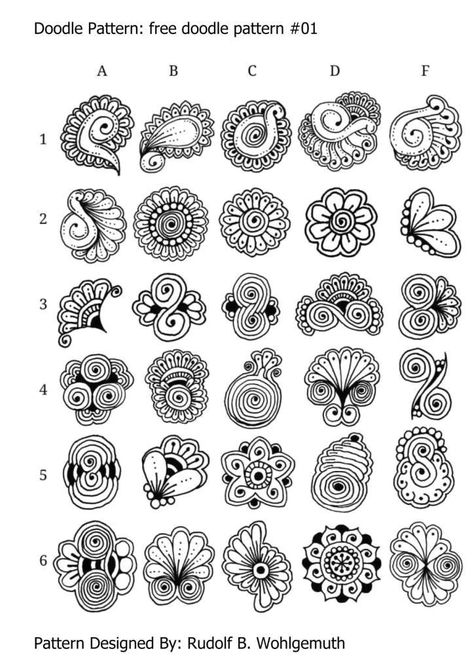 Modele Zentangle, Pattern Doodle, Arte Doodle, Zen Doodle Patterns, Zentangle Artwork, Mandala Art Therapy, Doodle Art Drawing, Doodle Inspiration, Mandala Design Pattern