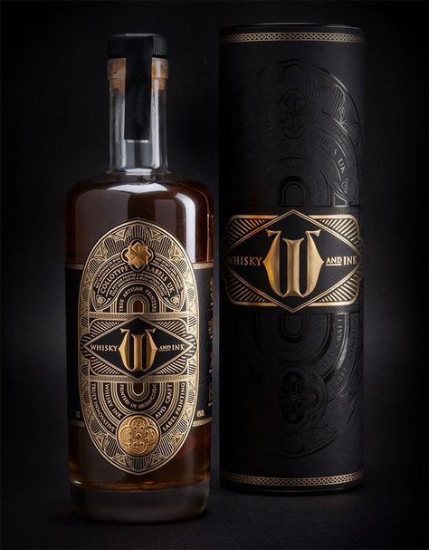 Whisky and Ink by United Creatives Whiskey Packaging, Whisky Packaging, Bottle Designs, Botol Air, Luxury Packaging Design, Bottle Design Packaging, Alcohol Packaging, Bottle Label Design, Whisky Bottle