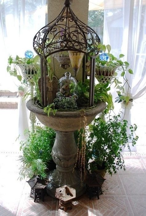 Birdcage Planter, Bird Cage Decor, Garden Containers, Deco Floral, Miniature Garden, Mini Garden, Birdhouse, Dream Garden, Garden Room