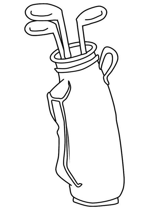 Golf Printables Free, Golf Coloring Pages Free Printable, Golf Bag Drawing, Golf Doodles, Golf Coloring Pages, Golf Clip Art, Boy Slippers, Golf Drawing, Marigold Tattoo