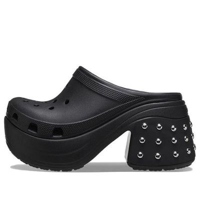 (WMNS) Crocs Siren Studded Clogs 'Black' 209017 Croc Ideas, Studded Clogs, Clogs Outfit, Limited Edition Sneakers, Diy Shoes, Sport Sneakers, Custom Shoes, Stylish Sneakers, Perfect Pair