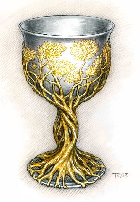 Symbol: Chalice, the host of Eucharist Fantasy Chalice, Goblet Illustration, Goblet Drawing, Goblet Tattoo, Chalice Tattoo, Drawing Cup, Taboo Tattoo, Communion Sets, King's Maker