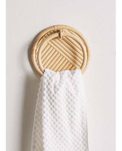 Urban Outfitters Bathroom, Rattan Products, Rv Redo, Simple Bathroom Decor, Hand Towel Holder, Towel Holder Bathroom, Bamboo Furniture, Boho Bathroom, Towel Hanger