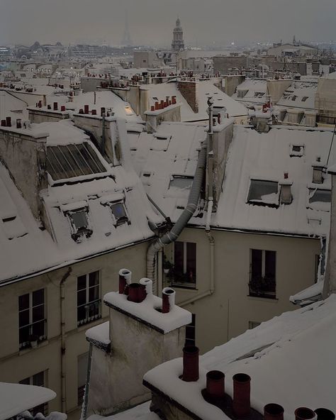 Alain Cornu on Instagram: “Paris sous la neige - Paris in the snow #toitdeparis #rooftopsofparis #winter #hiver #neige #snow #nightphotography #4x5film #4x5camera…” Snow In Paris, Paris Snow, Paris Winter, It's Snowing, Instagram Paris, Always On My Mind, Night Photography, The Snow, Winter Wonderland