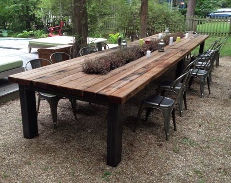 Hearthwoods.com Rustic Outdoor Dining Tables, Meja Outdoor, Outdoor Restaurant Patio, Rustic Outdoor Furniture, Diy Outdoor Table, Restaurant Patio, Outdoor Wood Furniture, Nosara, Outdoor Patio Table