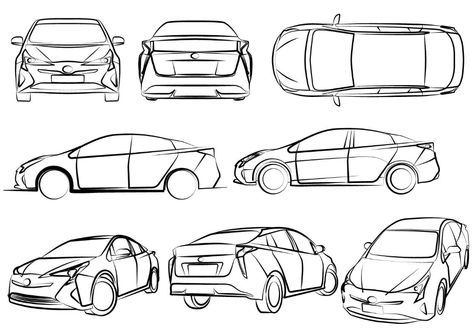 Free Eco-Friendly Cars Vector Illustration；可下载 Cars Vector, Eco Friendly Cars, Car Vector, Study Architecture, Learning Design, Car Drawings, Rat Rod, Exotic Cars, Concept Cars