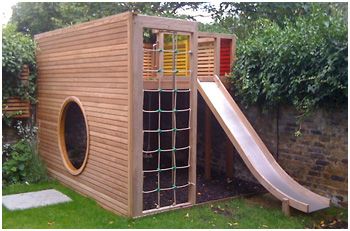 The Children's Cottage Company - bespoke Playhouses and Treehouses Kids Playhouse Outdoors, Playhouse With Slide, Backyard Playhouse, Build A Playhouse, Kids Outdoor Play, Playhouse Outdoor, Wooden Playhouse, Easy Backyard, Play Structure