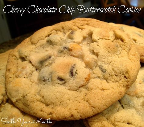 South Your Mouth: Chewy Chocolate Chip Butterscotch Cookies Chocolate Chip Butterscotch Cookies, South Your Mouth, Butterscotch Cookies, Special Cakes, Delectable Desserts, Chewy Chocolate Chip, Cookies Recipes, Cleaning Ideas, Chewy Cookie