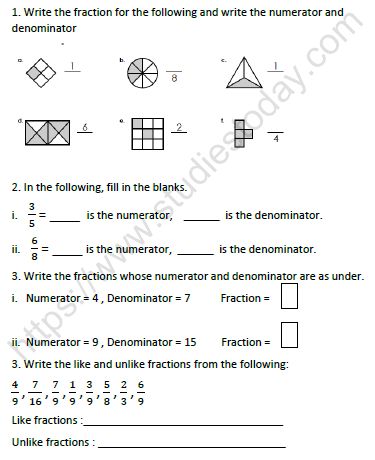 Grade 3 Fractions Worksheets, Grade School Activities, Math Fractions Worksheets, Writing Fractions, Geometry Projects, Maths Worksheet, Sponsorship Letter, Math Station, Measurement Worksheets