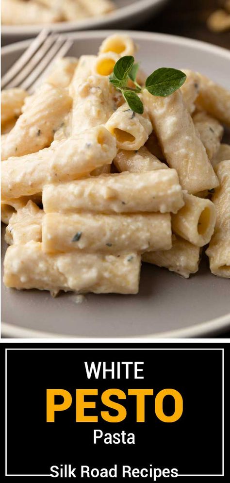 Combine my simple white pesto recipe with tender noodles for a creamy, nutty, and cheesy pasta dish that is ready in just 20 minutes! White Pesto Pasta, White Pesto, Main Recipes, Italian Meals, Pesto Pasta Recipes, Food Italian, Drink Inspiration, Best Pasta Recipes, Feta Pasta