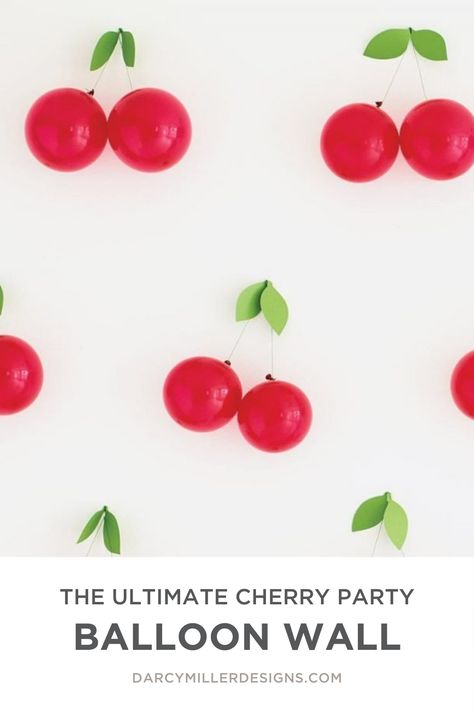 Cherry Centerpiece Ideas, Cherry Theme Photoshoot, Baby Shower Cherry Theme, Cherry On Top First Birthday, Our Little Cherry On Top, Cherry Decorations Party Ideas, Cherry 1st Birthday Party, Cherry Party Decor, Cherry On Top Theme