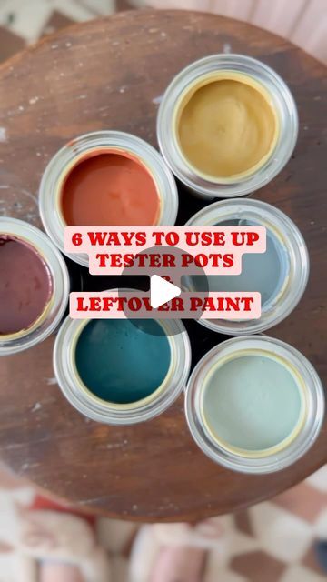 Hayley Stuart - DIY & INTERIORS on Instagram: "5 ways to use up tester pots and leftover paint. 
1. Amplify your artwork by painting the frames and/or mounts.
2. Try your hand at stencilling, it’s a great way to add detail to furniture or walls.
3. Make a feature out of your windows by adding an arch or handpainted detail. 
4. Paint your door edges for a pop of colour when they are open. 
5. Paint a mural behind your artwork to make it appear larger, add colour or pattern. 
6. Upcycle furniture to give it a new lease of life. 
Feeling inspired? Save this post to help use up your leftover paint! 
.
.
.
.
.
.
#paintprojects #samplepotproject #upcycling #upcycled #diy #diydecor #diyhome #diyinteriors #creativeinteriors #creativity #handpainting #handpainted #upcycledfurniture #colourfulhome # Paint A Mural, Upcycle Furniture, Cottage Prints, Apartment Stuff, Leftover Paint, Feeling Inspired, Distressed Furniture, Diy Interior, Vintage Cottage