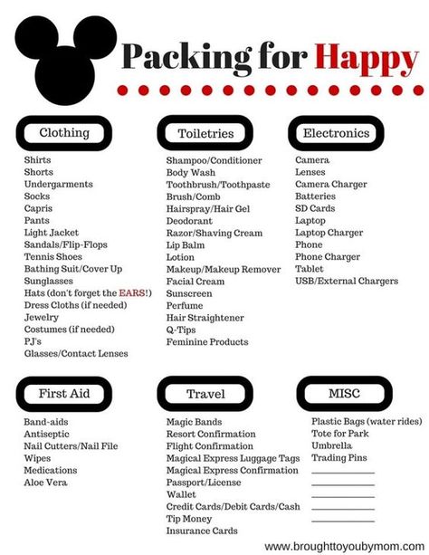 Packing List For Disney, Disney World Packing, Travel Disney, Disney Honeymoon, Disney World Vacation Planning, Family Disney Trip, Mouse Trap, Disneyland Vacation, Disney Trip Planning