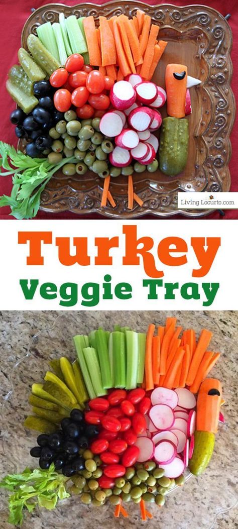 How to make a Turkey Vegetable Tray for Thanksgiving! These cute turkey veggie trays are fun ideas for a Thanksgiving table or healthy fall party food. #thanksgiving #turkey #vegetables #veggietray #healthy #funfood #cutefood #livinglocurto Appiterzers Easy Recipes Fall, Turkey Vegetable Tray, Thanksgiving Veggie Tray, November Party, Turkey Veggie Tray, Thanksgiving Veggies, Make A Turkey, Fall Party Food, Food Thanksgiving