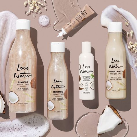 Healthy hair in just one step? Introducing nature’s own 2-in-1 Love Nature Hair shampoo and conditioner for all hair types. 🙌 🌱 Free from silicones and parabens 🌱 Contains organic avocado oil and chamomile extract 🌱 Biodegradable formula that comes in a recyclable plastic bottle #oriflame #hair #care #beauty #lovenature Hair Shampoo And Conditioner, Shampoo For Dry Hair, Coconut Oil Shampoo, Coconut Shampoo, Oriflame Beauty Products, Organic Shampoo, Social Selling, Hot Oil, Hair Maintenance