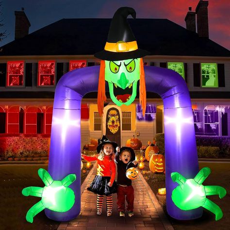 Archway Decorations, Halloween Yard Inflatables, Christmas Yard Inflatables, Scary And Funny, Blow Up Santa, Halloween Blow Ups, Yard Inflatables, Holiday Yard Decorations, Holiday Inflatables