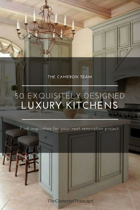 50 Exquisitely Designed Luxury Kitchens | Get inspiration for your next remodeling project. #luxury #luxuryhomes #luxuryhome #luxurylifestyle #luxurylife #luxuryrealestate #lux #realestate Fabulous Kitchens Inspiration, Amazing Kitchens Design Luxe, Ultra Luxury Kitchen, Lux Kitchen Design, Luxe Kitchen Design, Luxury Home Features, High End Kitchens Luxury, Dream Kitchen Design Luxury Modern, Grand Kitchen Luxury